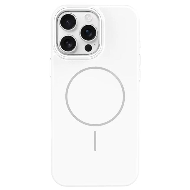 For iPhone 16 Pro Max Case Compatible with MagSafe TPU + PC Scratch Resistant Phone Back Cover with Metal Accents - Beige