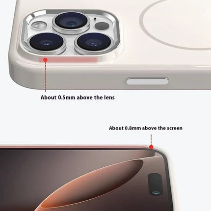 For iPhone 16 Pro Max Case Compatible with MagSafe TPU + PC Scratch Resistant Phone Back Cover with Metal Accents