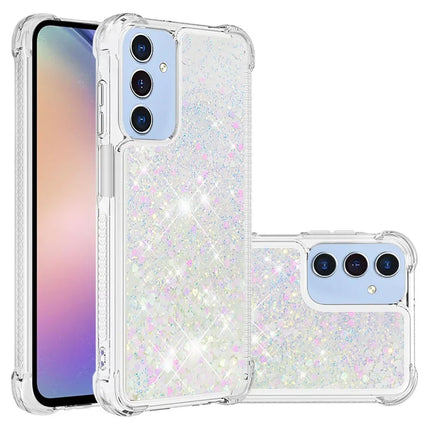 For Samsung Galaxy A26 5G TPU Case Glitter Quicksand Shockproof Phone Back Cover - Laser / Hearts