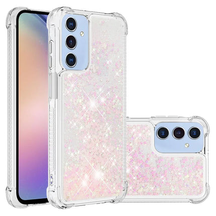 For Samsung Galaxy A26 5G TPU Case Glitter Quicksand Shockproof Phone Back Cover - Pink / Pentagram