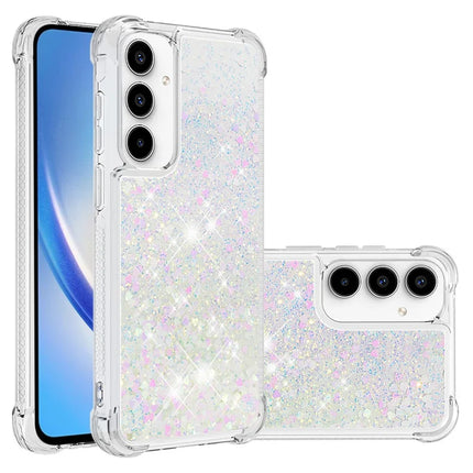 For Samsung Galaxy A56 5G TPU Case Glitter Quicksand Shockproof Phone Back Cover - Laser / Hearts