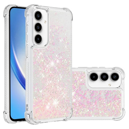 For Samsung Galaxy A56 5G TPU Case Glitter Quicksand Shockproof Phone Back Cover - Pink / Pentagram