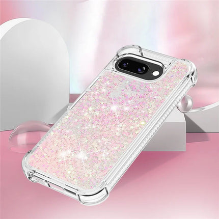For Google Pixel 9a TPU Case Glitter Quicksand Shockproof Phone Back Cover