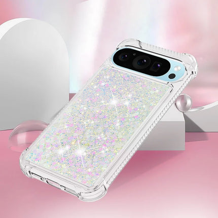 For Google Pixel 9 TPU Case Glitter Quicksand Shockproof Phone Back Cover