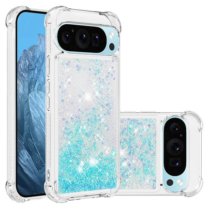 For Google Pixel 9 TPU Case Glitter Quicksand Shockproof Phone Back Cover - Blue / Pentagram