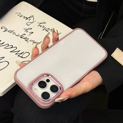 For iPhone 16 Pro Max Case TPU + PC Shockproof Phone Back Cover with Removable Buttons - Pink