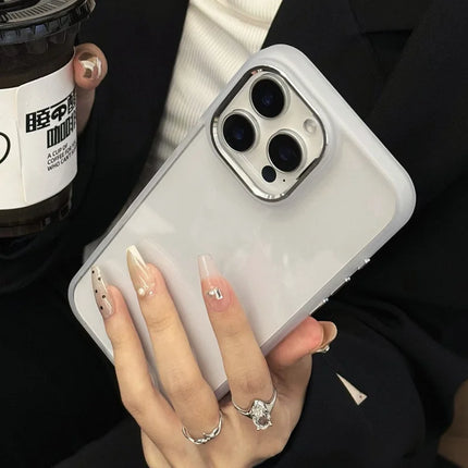For iPhone 16 Pro Max Case TPU + PC Shockproof Phone Back Cover with Removable Buttons - White