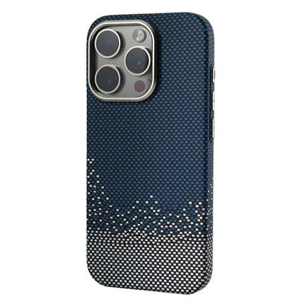 For iPhone 16 Pro Max Case Compatible with MagSafe PC Phone Back Cover with Metal Buttons - Sand Blue