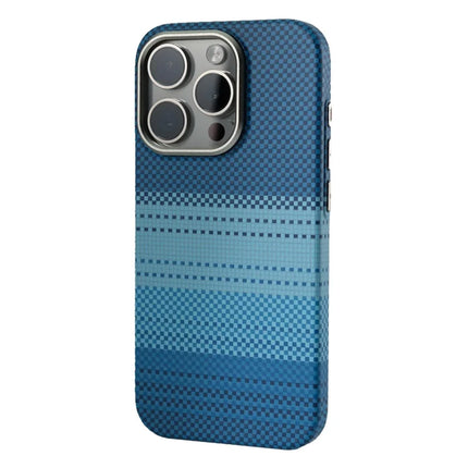 For iPhone 16 Pro Max Case Compatible with MagSafe PC Phone Back Cover with Metal Buttons - Moon Blue