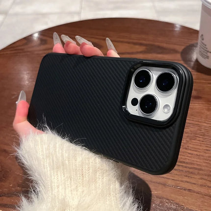 For iPhone 16 Pro Max Case Compatible with MagSafe PC + TPU Phone Back Cover Carbon Fiber Texture