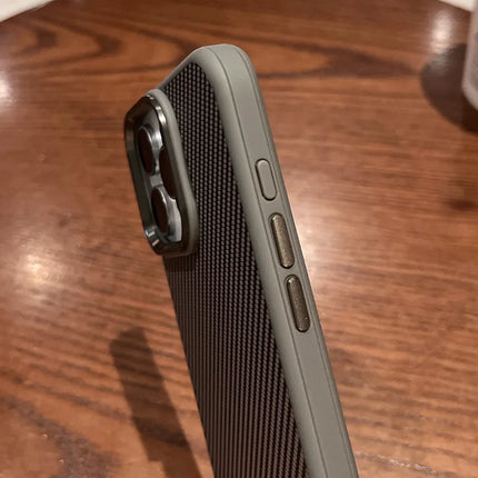 For iPhone 16 Pro Max Case Compatible with MagSafe PC + TPU Phone Back Cover Carbon Fiber Texture
