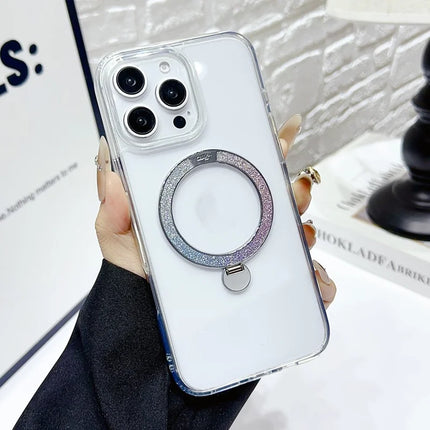 For iPhone 16 Pro Max Case Compatible with MagSafe TPU + PC Kickstand Clear Phone Cover - Gradient Color