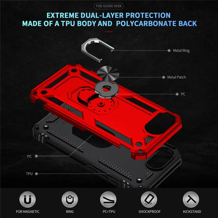 For iPhone 16e Case PC + TPU Phone Cover with Kickstand
