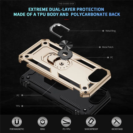 For iPhone 16e Case PC + TPU Phone Cover with Kickstand