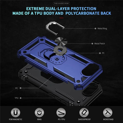 For iPhone 16e Case PC + TPU Phone Cover with Kickstand