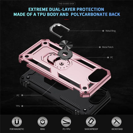 For iPhone 16e Case PC + TPU Phone Cover with Kickstand