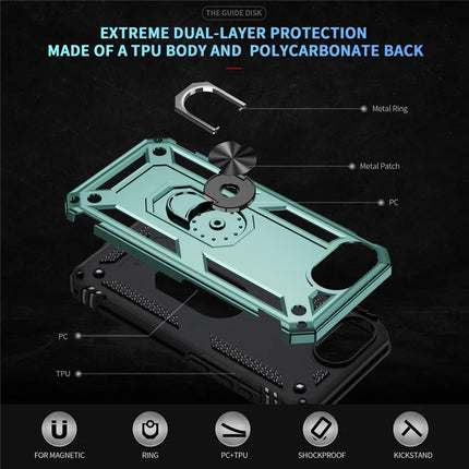 For iPhone 16e Case PC + TPU Phone Cover with Kickstand
