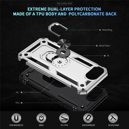 For iPhone 16e Case PC + TPU Phone Cover with Kickstand