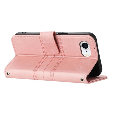 For iPhone 16e Case Wallet Skin-Touch Leather Imprinted Phone Cover