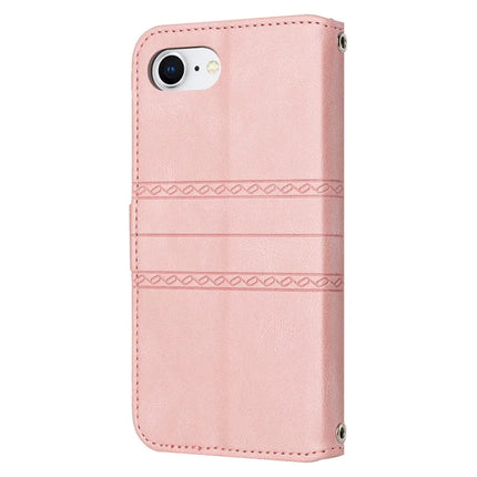 For iPhone 16e Case Wallet Skin-Touch Leather Imprinted Phone Cover
