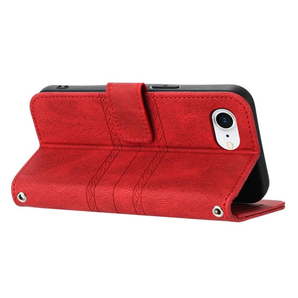 For iPhone 16e Case Wallet Skin-Touch Leather Imprinted Phone Cover