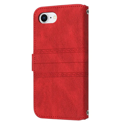 For iPhone 16e Case Wallet Skin-Touch Leather Imprinted Phone Cover