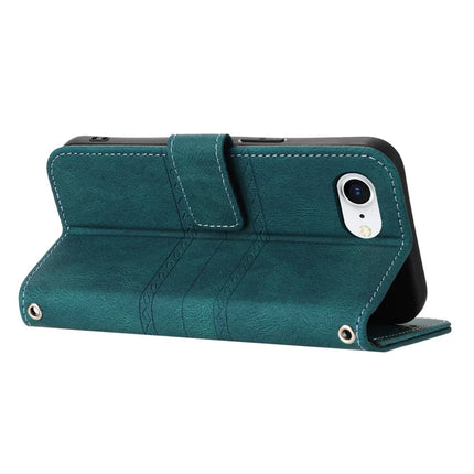 For iPhone 16e Case Wallet Skin-Touch Leather Imprinted Phone Cover