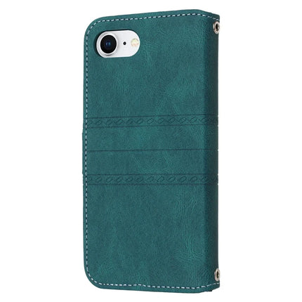 For iPhone 16e Case Wallet Skin-Touch Leather Imprinted Phone Cover