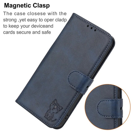For iPhone 16e Case Happy Cat Pattern Imprinted Leather Wallet Phone Cover