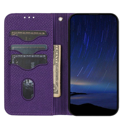 For iPhone 16e Case Woven Texture PU Leather Wallet Phone Cover