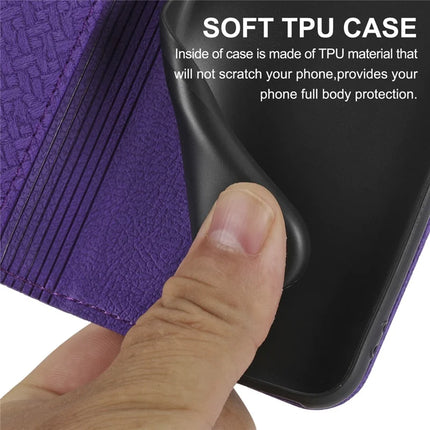 For iPhone 16e Case Woven Texture PU Leather Wallet Phone Cover