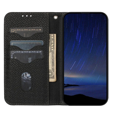 For iPhone 16e Case Woven Texture PU Leather Wallet Phone Cover