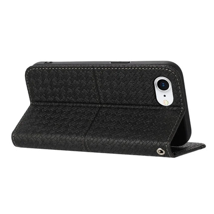 For iPhone 16e Case Woven Texture PU Leather Wallet Phone Cover