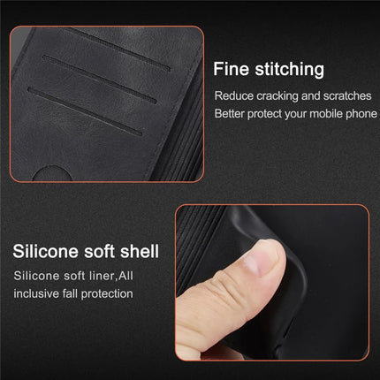 For iPhone 16e Case Imprinted Line Leather Phone Cover with Handy Strap