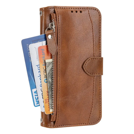 For iPhone 16e Case Zipper Pocket Leather Phone Cover with Crossbody Shoulder Strap