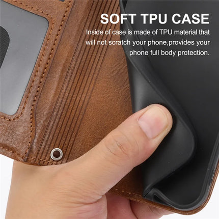 For iPhone 16e Case Zipper Pocket Leather Phone Cover with Crossbody Shoulder Strap