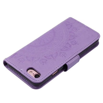 For iPhone 16e Stand Case Imprinted Totem PU Leather Wallet Phone Cover