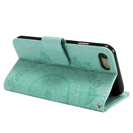 For iPhone 16e Stand Case Imprinted Totem PU Leather Wallet Phone Cover