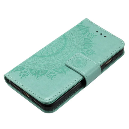 For iPhone 16e Stand Case Imprinted Totem PU Leather Wallet Phone Cover