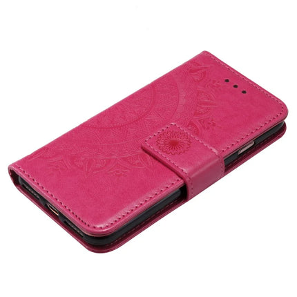 For iPhone 16e Stand Case Imprinted Totem PU Leather Wallet Phone Cover