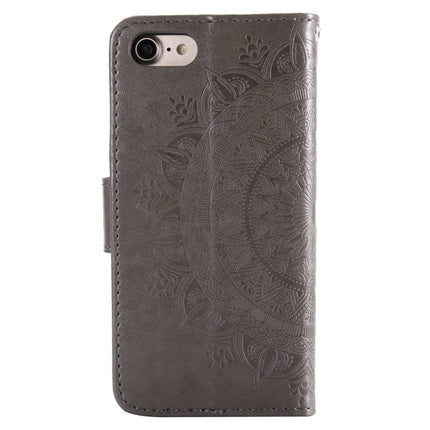 For iPhone 16e Stand Case Imprinted Totem PU Leather Wallet Phone Cover