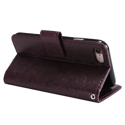 For iPhone 16e Stand Case Imprinted Totem PU Leather Wallet Phone Cover