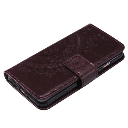 For iPhone 16e Stand Case Imprinted Totem PU Leather Wallet Phone Cover