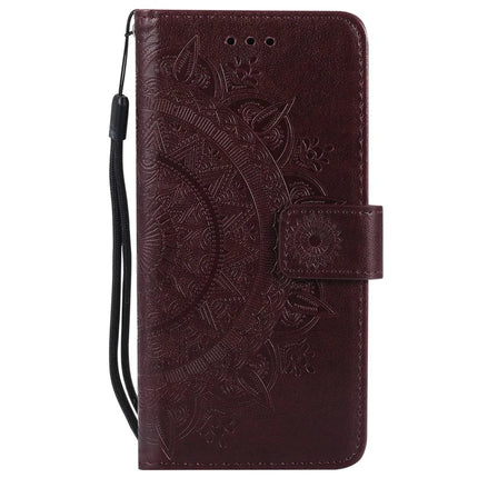For iPhone 16e Stand Case Imprinted Totem PU Leather Wallet Phone Cover