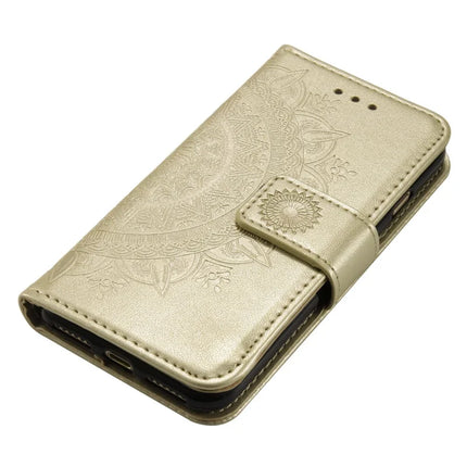 For iPhone 16e Stand Case Imprinted Totem PU Leather Wallet Phone Cover
