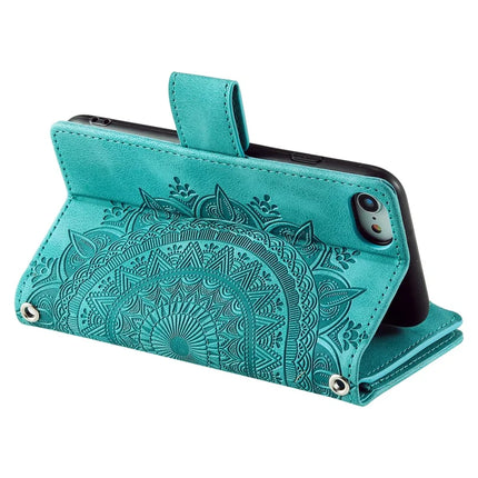 Style 006 For iPhone 16e Wallet Case PU Leather Phone Cover Mandala Flower Pattern