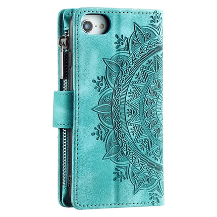 Style 006 For iPhone 16e Wallet Case PU Leather Phone Cover Mandala Flower Pattern