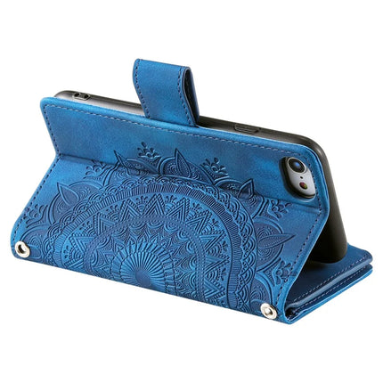 Style 006 For iPhone 16e Wallet Case PU Leather Phone Cover Mandala Flower Pattern