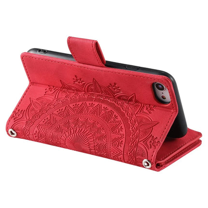 Style 006 For iPhone 16e Wallet Case PU Leather Phone Cover Mandala Flower Pattern