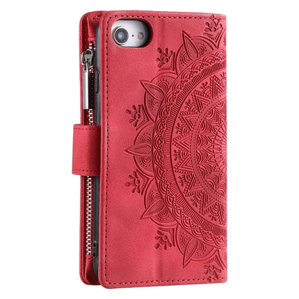 Style 006 For iPhone 16e Wallet Case PU Leather Phone Cover Mandala Flower Pattern